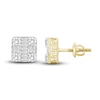 Thumbnail Image 0 of Men's Diamond Stud Earrings 1 ct tw Round/Baguette 10K Yellow Gold