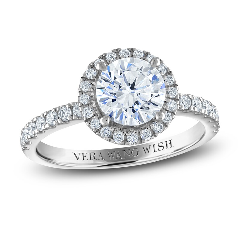 Vera Wang WISH Diamond Engagement Ring 2 ct tw Round 18K White Gold
