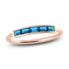 Thumbnail Image 1 of Juliette Maison Natural Blue Zircon Baguette Bar Ring 10K Rose Gold