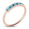 Thumbnail Image 2 of Juliette Maison Natural Blue Zircon Baguette Bar Ring 10K Rose Gold