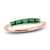 Thumbnail Image 1 of Juliette Maison Natural Emerald Baguette Bar Ring 10K Rose Gold