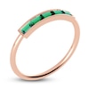 Thumbnail Image 2 of Juliette Maison Natural Emerald Baguette Bar Ring 10K Rose Gold