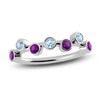 Thumbnail Image 1 of Juliette Maison Natural Amethyst & Natural Aquamarine Ring 10K White Gold