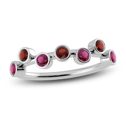 Juliette Maison Natural Rhodolite Garnet & Natural Garnet Ring 10K White Gold