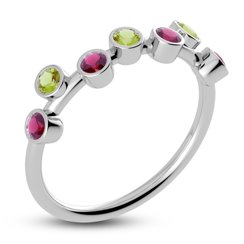 Main Image 2 of Juliette Maison Natural Peridot & Natural Rhodolite Garnet Ring 10K White Gold