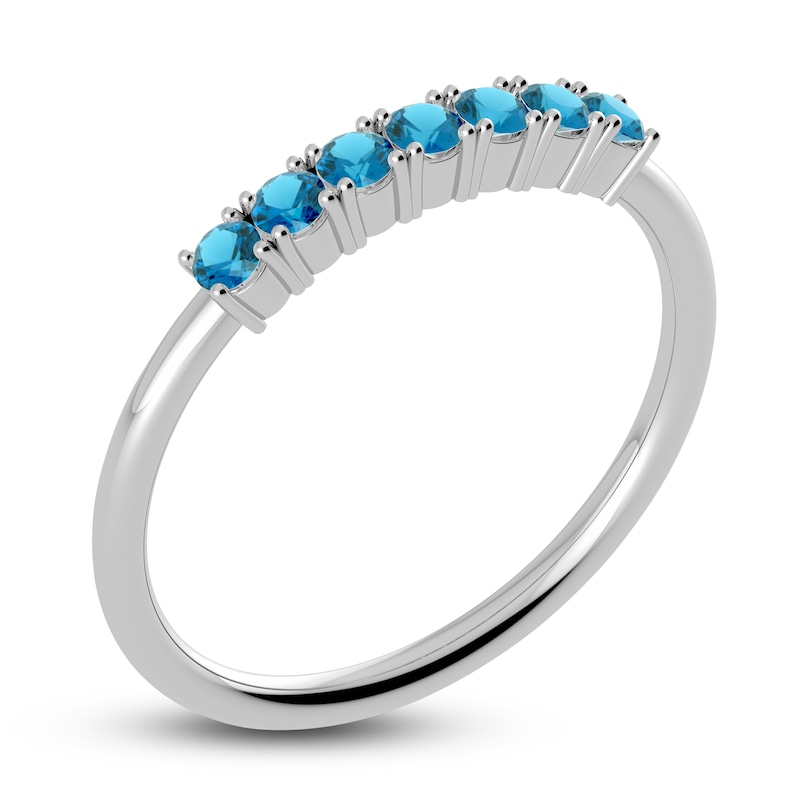 Main Image 2 of Juliette Maison Natural Blue Zircon Half Eternity Ring 10K White Gold