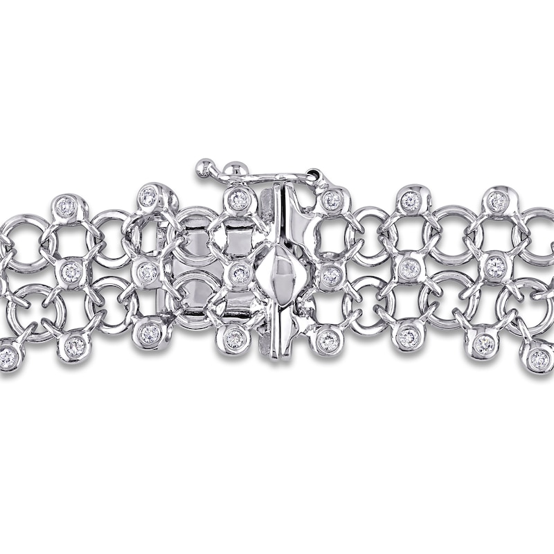 Diamond Lace Bracelet 7/8 ct tw Round 18K White Gold