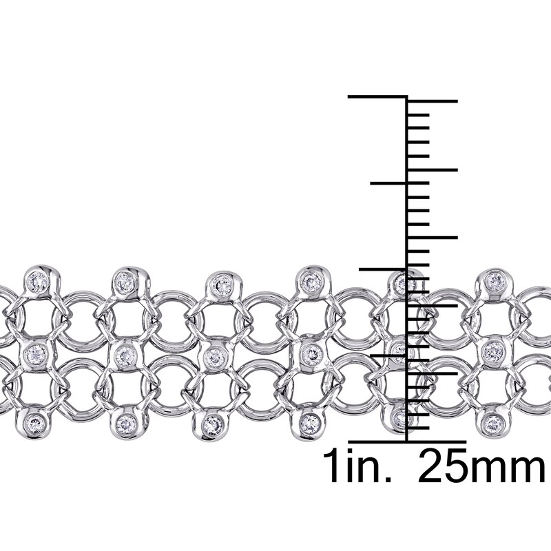 Diamond Lace Bracelet 7/8 ct tw Round 18K White Gold