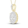 Thumbnail Image 2 of Diamond Pendant Necklace 3/8 ct tw Oval/Baguette/Round 10K Yellow Gold 18"