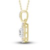 Thumbnail Image 3 of Diamond Pendant Necklace 3/8 ct tw Oval/Baguette/Round 10K Yellow Gold 18"