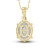 Thumbnail Image 4 of Diamond Pendant Necklace 3/8 ct tw Oval/Baguette/Round 10K Yellow Gold 18"