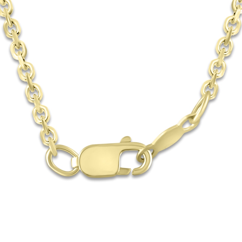 Main Image 5 of Diamond Pendant Necklace 3/8 ct tw Oval/Baguette/Round 10K Yellow Gold 18"