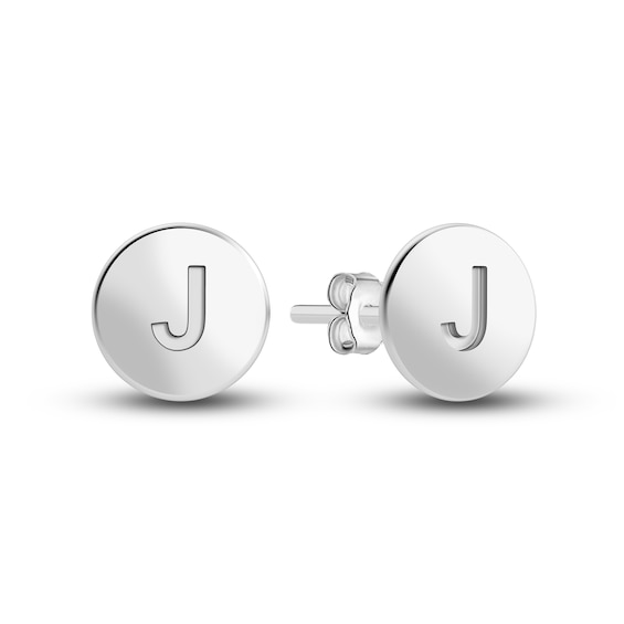 Juliette Maison Initial Stud Earrings 10K White Gold