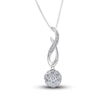 Thumbnail Image 1 of Diamond Drop Pendant Necklace 3/8 ct tw Round 10K White Gold 18"