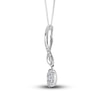 Thumbnail Image 2 of Diamond Drop Pendant Necklace 3/8 ct tw Round 10K White Gold 18"