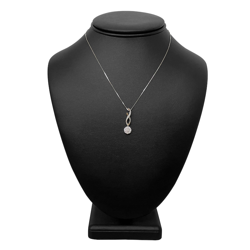 Main Image 4 of Diamond Drop Pendant Necklace 3/8 ct tw Round 10K White Gold 18"