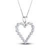 Thumbnail Image 2 of Diamond Heart Pendant Necklace 1/4 ct tw Round 14K White Gold 18"