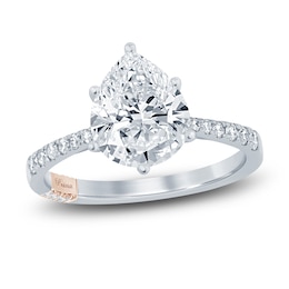 Pnina Tornai Diamond Engagement Ring 2-3/4 ct tw Pear/Round 14K White Gold