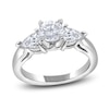 Thumbnail Image 1 of Diamond 3-Stone Engagement Ring 1 ct tw Round/Pear 14K White Gold