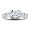 Thumbnail Image 3 of Diamond 3-Stone Engagement Ring 1 ct tw Round/Pear 14K White Gold