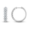 Thumbnail Image 1 of Vera Wang WISH Diamond Hoop Earrings 1 ct tw Round 10K White Gold