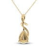 Thumbnail Image 2 of Natural Opal Pendant Necklace Diamond Accents 10K Yellow Gold 18"