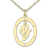 Thumbnail Image 0 of Diamond Initial Pendant Necklace 1/20 ct tw Round 14K Yellow Gold 18"