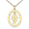Thumbnail Image 1 of Diamond Initial Pendant Necklace 1/20 ct tw Round 14K Yellow Gold 18"
