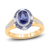 Thumbnail Image 0 of Natural Blue Sapphire Ring 1/5 ct tw Diamonds 14K Yellow Gold