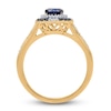 Thumbnail Image 1 of Natural Blue Sapphire Ring 1/5 ct tw Diamonds 14K Yellow Gold