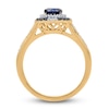 Thumbnail Image 2 of Natural Blue Sapphire Ring 1/5 ct tw Diamonds 14K Yellow Gold