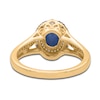 Thumbnail Image 3 of Natural Blue Sapphire Ring 1/5 ct tw Diamonds 14K Yellow Gold