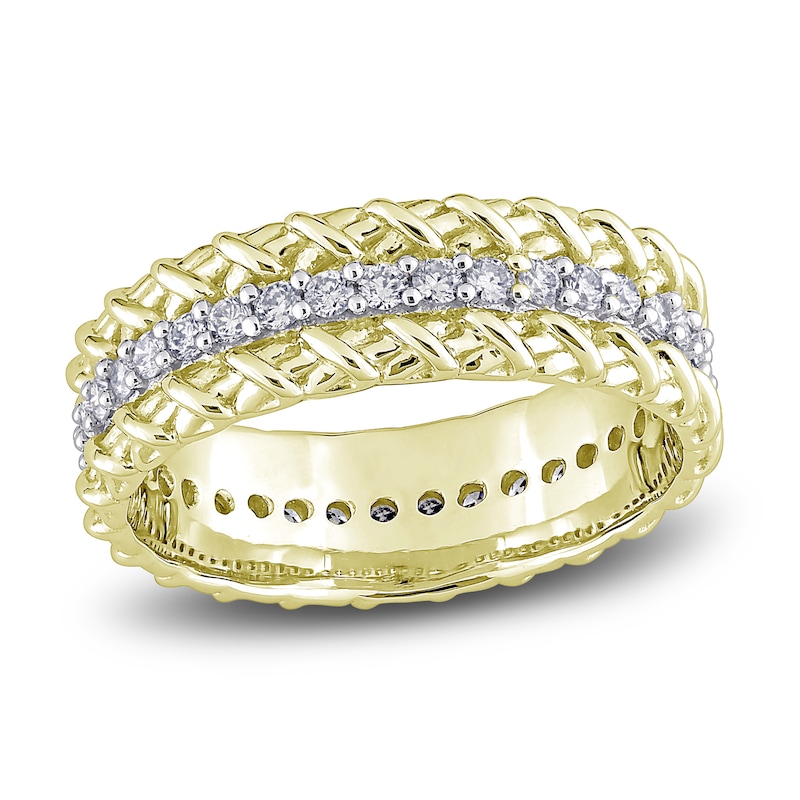 Main Image 1 of Y-Knot Diamond Eternity Band 1/2 ct tw Round 14K Yellow Gold
