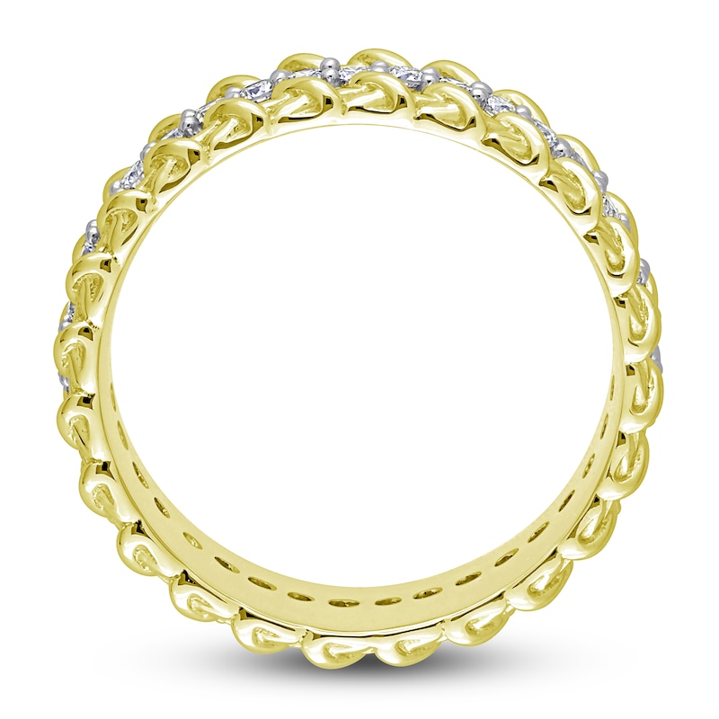 Main Image 3 of Y-Knot Diamond Eternity Band 1/2 ct tw Round 14K Yellow Gold