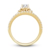 Thumbnail Image 3 of Diamond Halo Bridal Set 1 ct tw Pear/Round 14K Yellow Gold