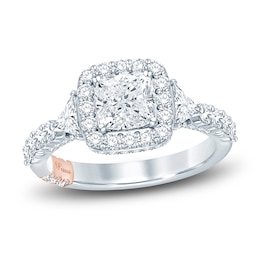 Pnina Tornai Lab-Grown Diamond Engagement Ring 2-7/8 ct tw Cushion/Trillion/ Round 14K White Gold