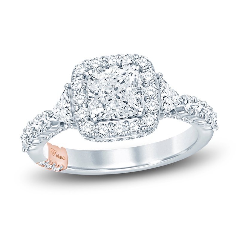 Main Image 1 of Pnina Tornai Lab-Grown Diamond Engagement Ring 2-7/8 ct tw Cushion/Trillion/ Round 14K White Gold
