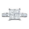 Thumbnail Image 3 of Diamond Engagement Ring 2-5/8 ct tw Princess/Round/ Emerald 14K White Gold