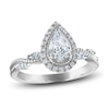 Thumbnail Image 1 of Certified Diamond Engagement Ring 1 ct tw Pear/Marquise/ Round 14K White Gold