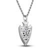 Thumbnail Image 3 of 1933 by Esquire Men's Blue Lab-Created Sapphire Solid Shield Pendant Necklace Sterling Silver 22"