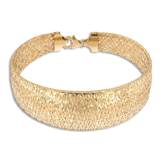 Italia D'Oro Solid Omega Chain Bracelet 14K Yellow Gold 7.5"