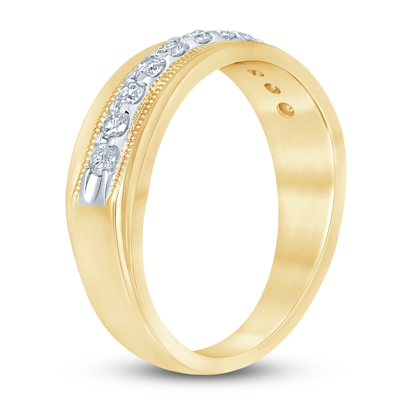 Main Image 2 of Men's Diamond Anniversary Band 1/2 ct tw Round 14K Yellow Gold