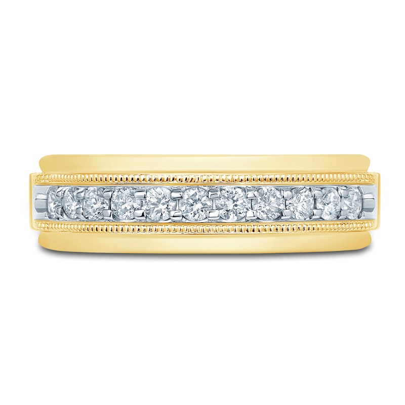 Men's Diamond Anniversary Band 1/2 ct tw Round 14K Yellow Gold