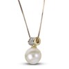 Thumbnail Image 2 of Freshwater Cultured Pearl Pendant Necklace 1/20 ct tw Diamonds 14K Yellow Gold  18"