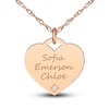 Thumbnail Image 1 of Personalized High-Polish Heart Pendant Diamond Accent Necklace 14K Rose Gold 18"