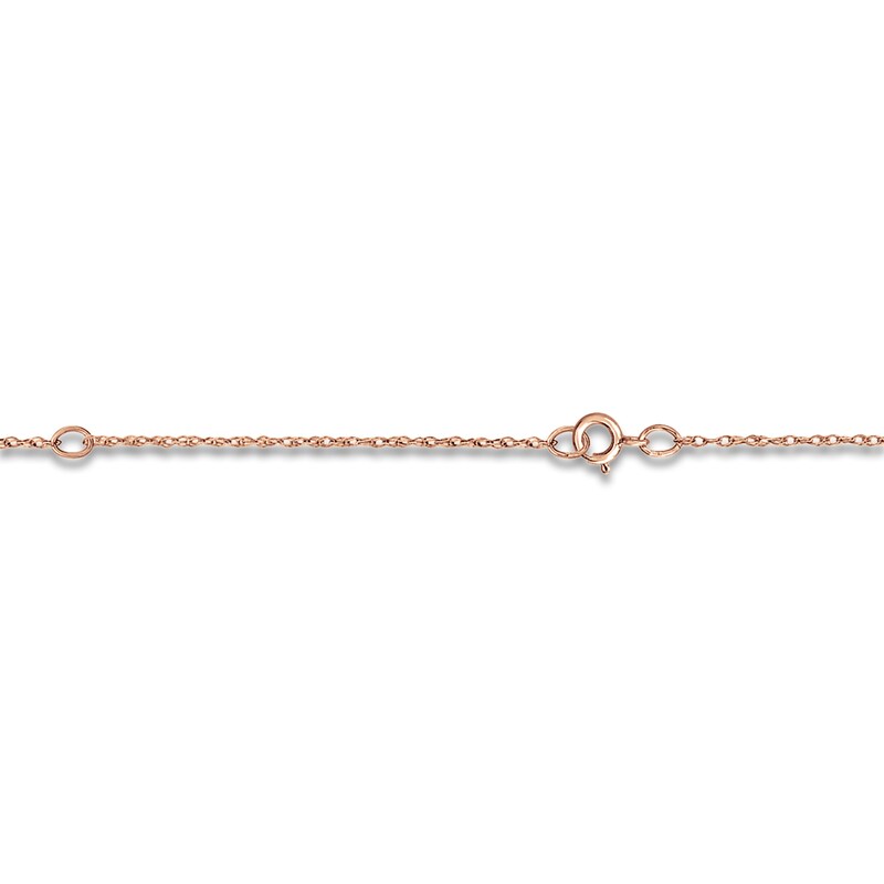 Main Image 2 of Personalized High-Polish Heart Pendant Diamond Accent Necklace 14K Rose Gold 18"