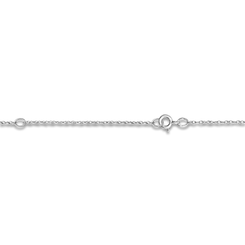 Main Image 2 of Personalized High-Polish Oval Pendant Necklace 14K White Gold 18"