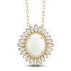 Thumbnail Image 1 of Natural Opal Pendant Necklace 1/3 ct tw Diamonds 14K Yellow Gold 18&quot;