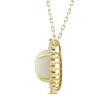 Thumbnail Image 2 of Natural Opal Pendant Necklace 1/3 ct tw Diamonds 14K Yellow Gold 18&quot;