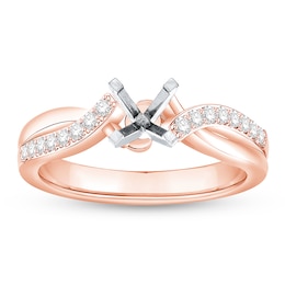 Diamond Engagement Ring Setting 1/5 ct tw Round 14K Rose Gold